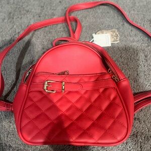 Vibrant Red Mini Bag with Quilted Design and Smooth Material